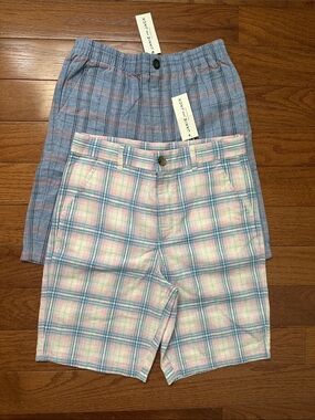 Janie and Jack Blue Plaid Kids Shorts (2-Pack)